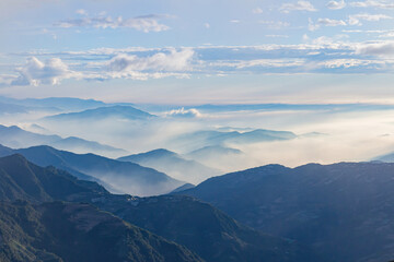 Sunset landscape of the Hehuanshan mountain
