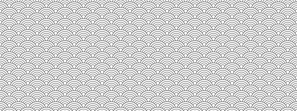 black white Chinese seamless pattern