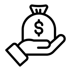 money bag line icon