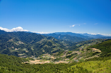 Naklejka na ściany i meble Sunny landscape of the Hehuanshan mountain
