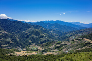 Naklejka na ściany i meble Sunny landscape of the Hehuanshan mountain