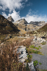 Beautiful Panoramic View of the Swiss Alps during the Summer with Views of the Mountains and Stunning Landscape