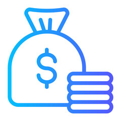 money bag gradient icon