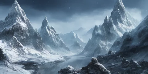 Muurstickers gletsjer in de bergen © Andrew