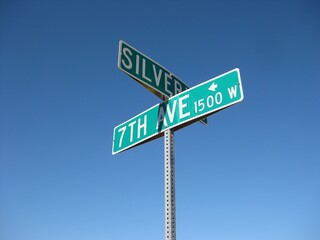 Street Corner Signs Intersection of Silver and 7th Ave