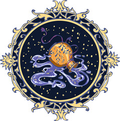 Astrological symbol on white background - Aquarius - 551209771