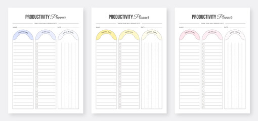 Daily Planner Template Set. Printable Productivity Planner Template. Daily Productivity Planner Template. Modern Planner Template Set. Life & Business Planner. Organizer & Schedule Planner.