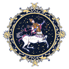 Astrological symbol on white background - Sagittarius - 551209917