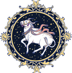 Astrological symbol on white background - Taurus - 551209961