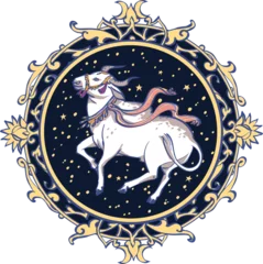 Fotobehang Astrological symbol on white background - Taurus © nataliahubbert