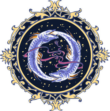 Astrological symbol on white background - Pisces