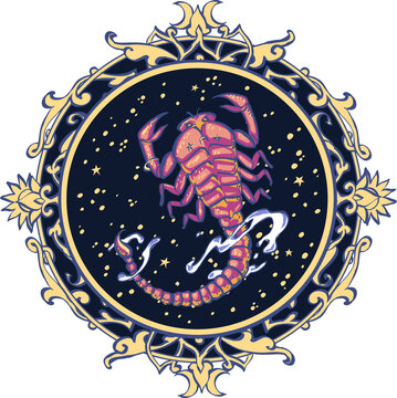 Astrological symbol on white background - Scorpio