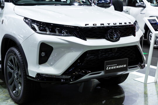 Thailand - Dec 1, 2022: TOYOTA FORTUNER LEGENDER on display at Thailand International Motor Show 2022 Arina Muangthong Thani or Motor Expo in Bangkok, Thailand.