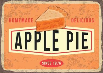Apple pie bakery food cake dessert vector illustration