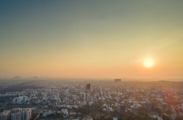 Cityscape of Pune city in India 