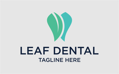LOGO COMBINED LEAF AND CONCEPT DENTAL MODERN ABSTRACT
