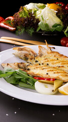 grilled fish with vegetables