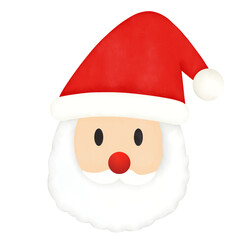 santa claus face watercolor illustration