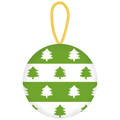 green and white christmas bauble watercolor illustration