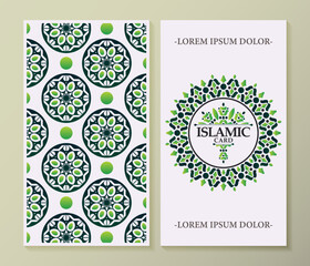 Elegant border pattern islamic greeting card