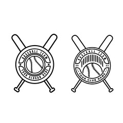 Baseball sport club icon logo, softball team vector badge.