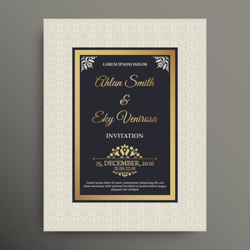 Elegant wedding invitation with pattern motif