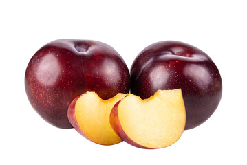 Fototapeta na wymiar plum cherry on transparent png