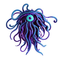 Monster cool illustration transparent background png  fantasy scifi isolated digital art concept artwork creature character animation cartoon design  3d style © Styles and Curious