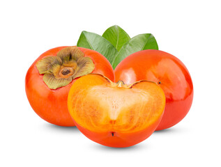 fresh ripe persimmons isolated on transparent png