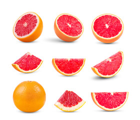 set of grapefruit on transparent png