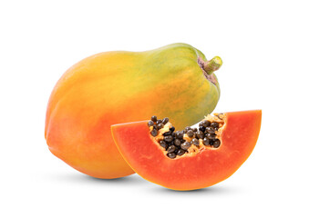 ripe papaya fruit isolated on transparent png