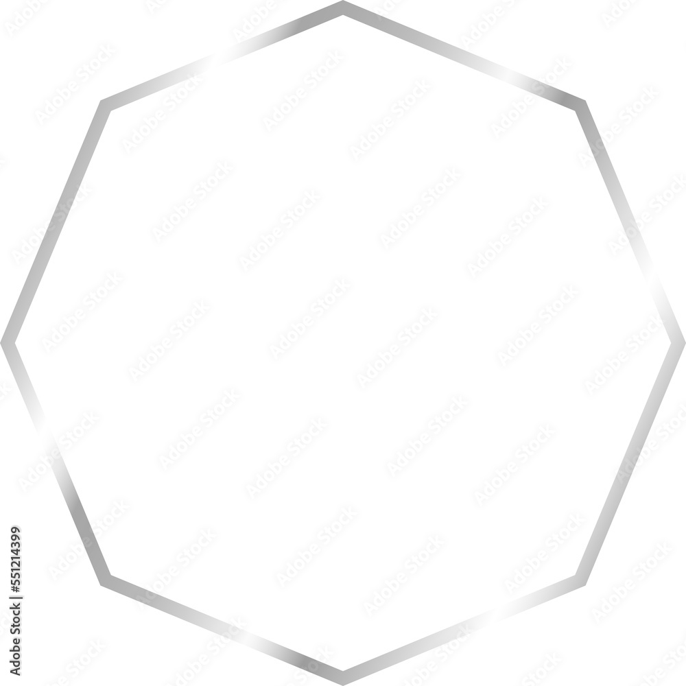 Canvas Prints silver octagon frame isolated on transparent background, luxury border template design for invitatio