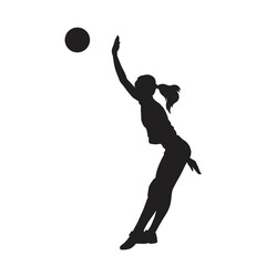 Illustration Volleyball athlete vector silhouette. on white background