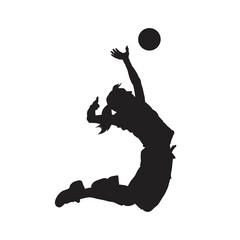 Illustration Volleyball athlete vector silhouette. on white background
