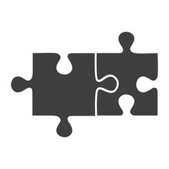 Jigsaw puzzle icon on transparent background.	