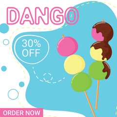 social media template dango food illustration design
