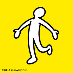 シンプルな人間のアイコンシリーズ　「空を仰ぐ人」