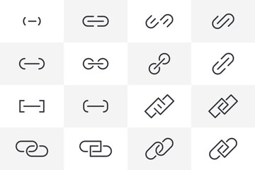 Url link icon set vector. Hyperlink chain website icon bundle vector isolated on white background