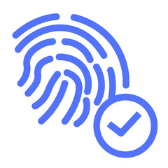 Fingerprint Check Checked Secure Biometric Identification Authentication Icon