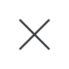 Cross icon vector. Cancel icon isolated on white background