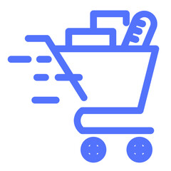 Food Delivery Grocery Shopping Cart Trolley Home Icon
