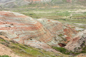  Vertical cave in the red mountains.