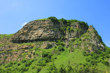 Fototapeta na wymiar Beautiful rocks in the mountains. Laza village. Kusar region. Azerbaijan.