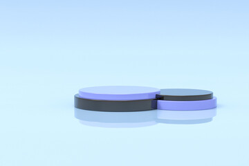 Beige cylinder podium or pedestal product display stand with light of window on brown background 3d rendering