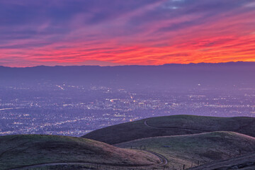Fiery San Jose Sunset from Sierra Vista Open Space Preserve