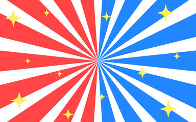 赤と青の二色の放射状の線