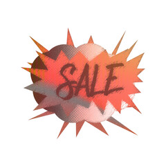 Abstract transparent grunge sale sticker element.