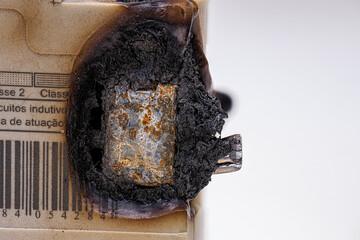 burnt electrical circuit breaker