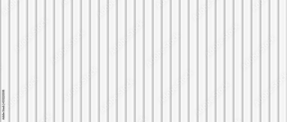 Wall mural vector white metal horizontal lines wall. plastic home siding texture. urban outdoors zinc sheet fen