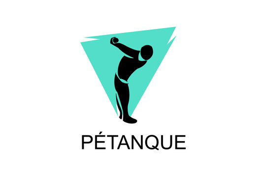 petanque sport vector line icon. practice petanque stance. sport pictogram, vector illustration.